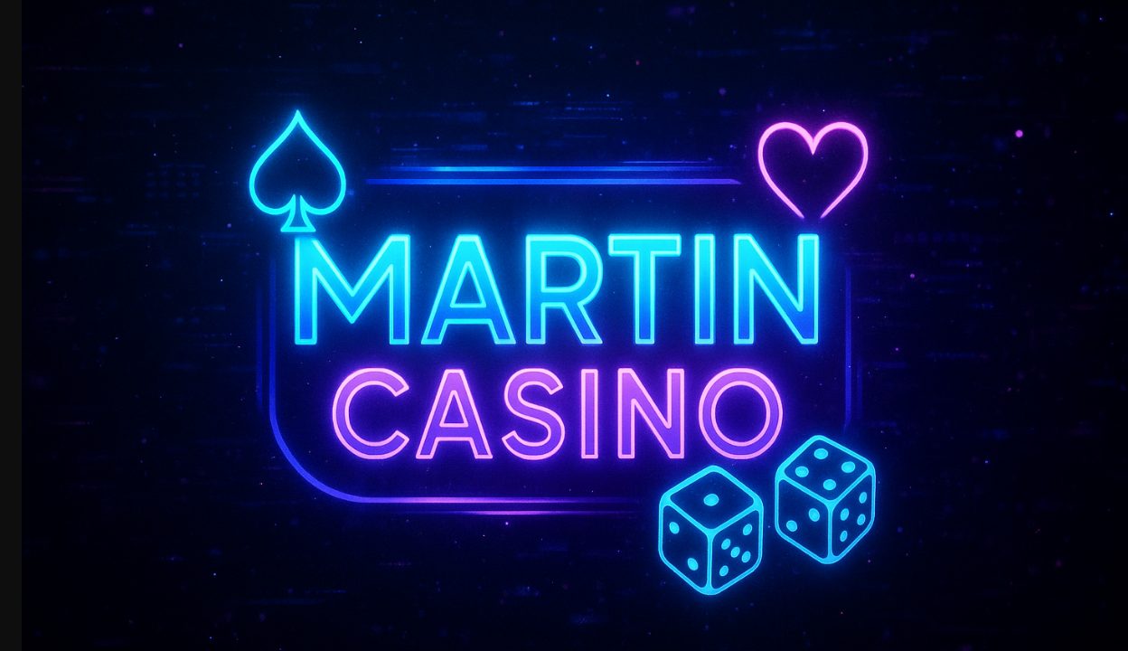 Banner do logo neon Martin Cassino