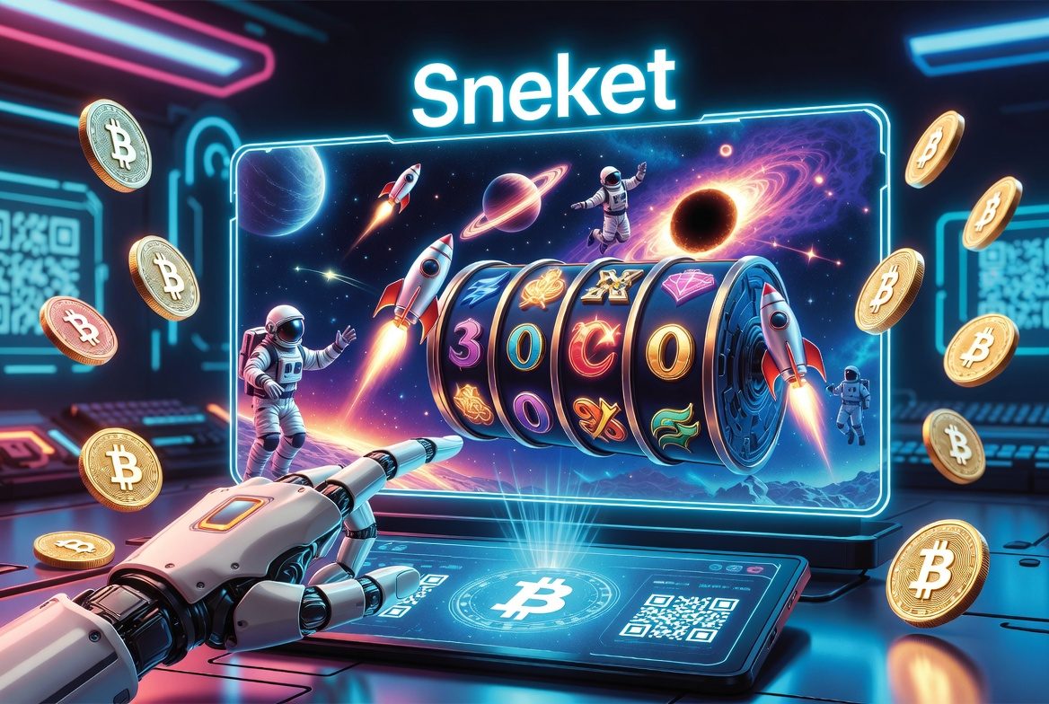 Sneket Casino Krypto-themiertes Werbebanner